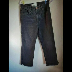 Women size 28 BDG High-Waisted Black Denim Jeans Frayed Hem